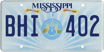 MS license plate BHI402
