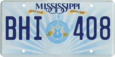 MS license plate BHI408