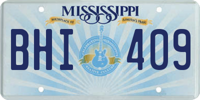 MS license plate BHI409