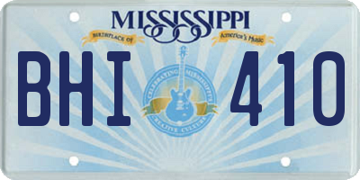 MS license plate BHI410