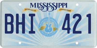MS license plate BHI421