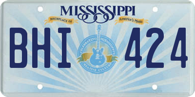 MS license plate BHI424