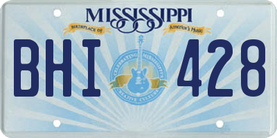 MS license plate BHI428