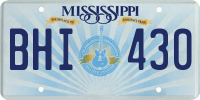 MS license plate BHI430