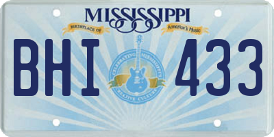 MS license plate BHI433
