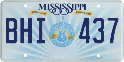 MS license plate BHI437