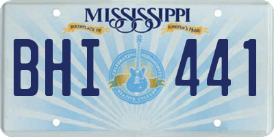 MS license plate BHI441