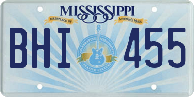 MS license plate BHI455