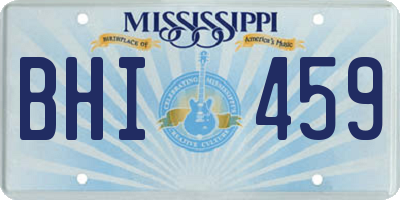 MS license plate BHI459