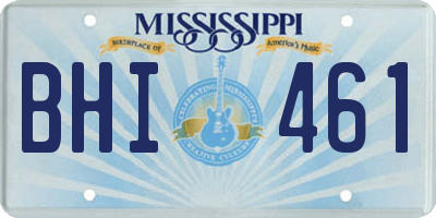 MS license plate BHI461