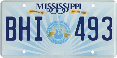 MS license plate BHI493