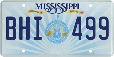 MS license plate BHI499