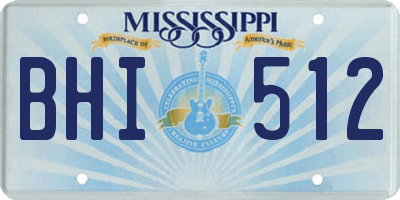 MS license plate BHI512