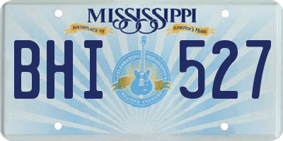 MS license plate BHI527