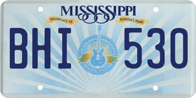 MS license plate BHI530