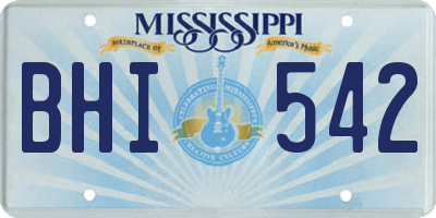MS license plate BHI542