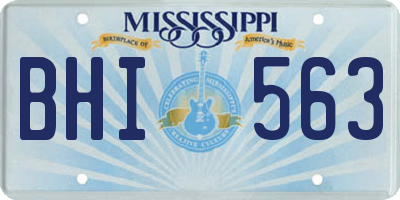 MS license plate BHI563