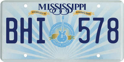 MS license plate BHI578