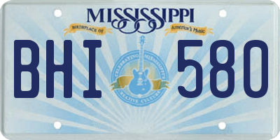 MS license plate BHI580