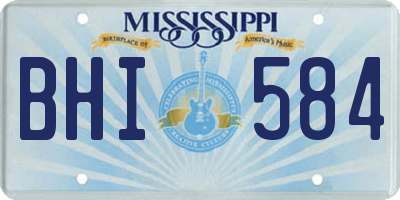 MS license plate BHI584