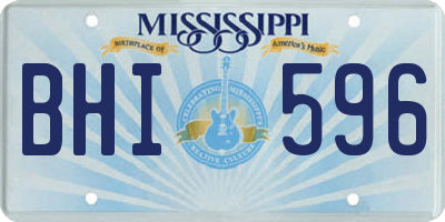 MS license plate BHI596