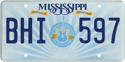 MS license plate BHI597