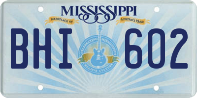 MS license plate BHI602