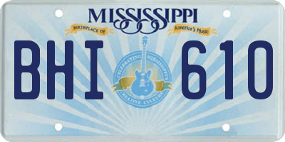 MS license plate BHI610