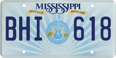 MS license plate BHI618
