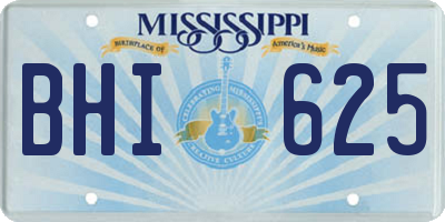MS license plate BHI625
