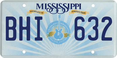 MS license plate BHI632