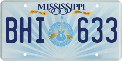 MS license plate BHI633