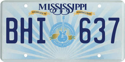 MS license plate BHI637
