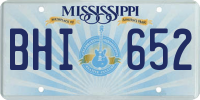 MS license plate BHI652