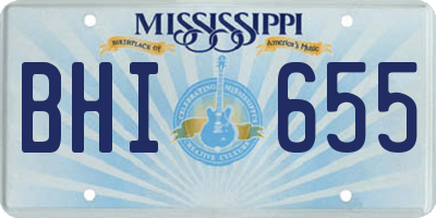 MS license plate BHI655