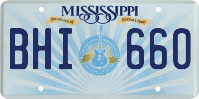 MS license plate BHI660