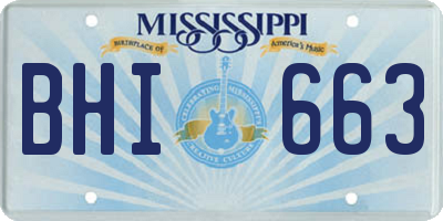 MS license plate BHI663