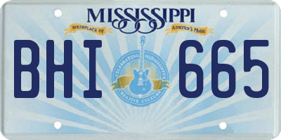 MS license plate BHI665