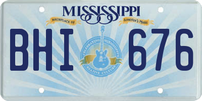 MS license plate BHI676