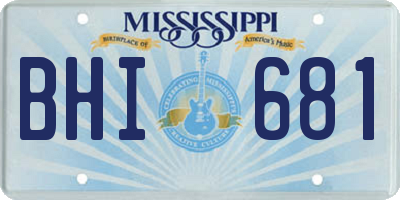 MS license plate BHI681