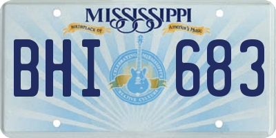 MS license plate BHI683