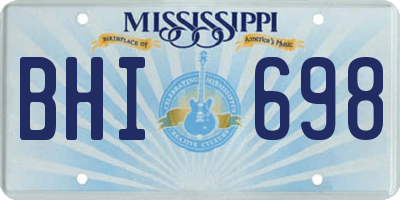 MS license plate BHI698