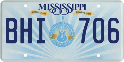 MS license plate BHI706