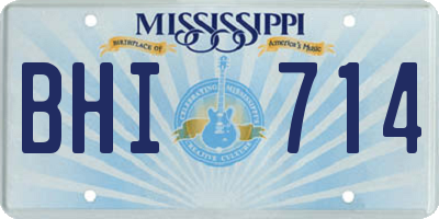 MS license plate BHI714