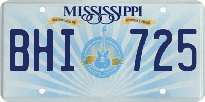 MS license plate BHI725