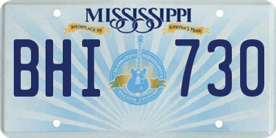 MS license plate BHI730