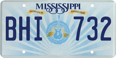 MS license plate BHI732