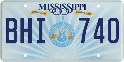 MS license plate BHI740