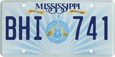 MS license plate BHI741
