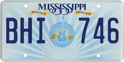 MS license plate BHI746